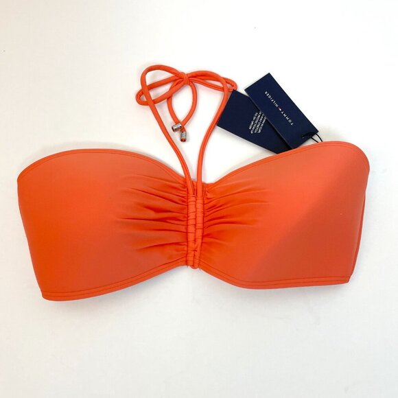 TOMMY HILFIGER Convertible Bandeau Bikini Top Large Orange - Picture 5 of 9